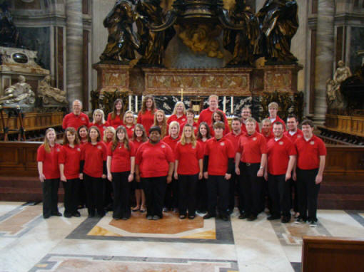 ASU Concert Choir in front of the main altar after their performance in the Vatican in Rome.