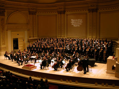 ASU's University/Community Chorus on stage in Carnegie Hall, 2004.