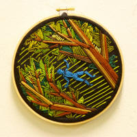 Amanda Willett's "Dreams and Memories, 1," embroidery on felt, is one in a series of four works on display, along with other works by Willett, in the Bradbury Gallery's 2010 Fall Senior Exhibition.