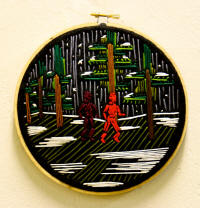 "Dreams and Memories, 3," embroidery on felt, is another piece by Amanda Willett, one of the artists in the Bradbury Gallery's 2010 Fall Senior Exhibition, opening Thursday, Dec. 9, at 5 p.m.