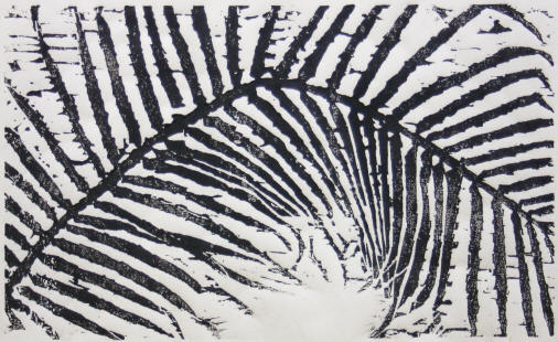 Su-Li Hung's "Palm Leaf, 2009," woodcut, will be on display Thursday, Jan. 21, as part of the Bradbury Gallery's Delta National Small Prints Exhibition.                              
