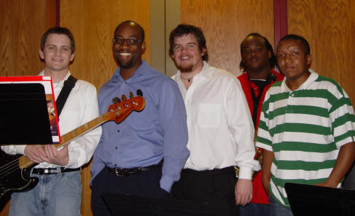Dr. E. Ron Horton and members of the ASU Jazz Ensemble take a break from performing at the 2008 Diversity Excellence Awards.
