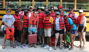 This year's ARISE cohort is photographed shortly before engaging in water sampling on the Spring River at Many Islands. Photo courtesy of Dr. Jennifer Bouldin.