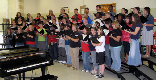 The ASU Concert Choir rehearses.