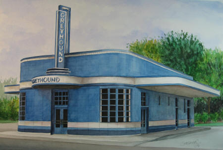 Suzanne Churchill's "Blytheville Bus Station" will be included in the exhibition, "Revisiting the Delta's Past," at the Southern Tenant Farmers Museum, Tyronza, opening Saturday, August 1.