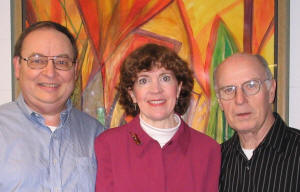 From left, Dr. Dale Clark, Dr. Lauren Schack Clark, and Dr. Dan Ross in Birmingham, England.