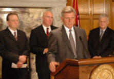 Gov. Beebe makes announcement, backed by representatives of the three research universities