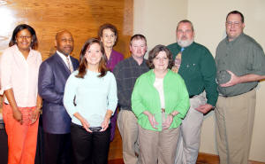 Pictured left to right is Mia Sheppard-Taylor, Dr. Lonnie Williams, Ashley Stripling, Karen Hancock, David Foster, Janis Cook, D.A. Davis and Matt Sanchez.