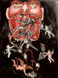 "Hellmouth 1, Imps and Sinners," 2006, by Larry Edwards, will be on display through Sunday, Oct. 3, at the Bradbury Gallery.