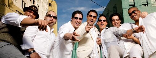 The members of Tiempo Libre, from left, are Hilario Bell, drums; Luis Beltran Castillo, saxophone and flute; Joaquin (El Kid) Díaz,lead vocal; Cristobal Ferrer Garcia, trumpet; Jorge Gomez, piano and musical director; Tebelio (Tony) Fonte, bass and Leandro González, congas.